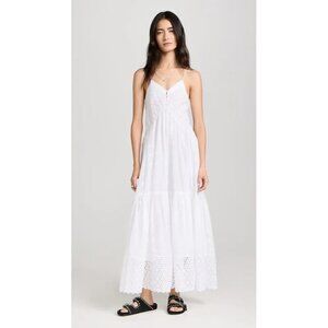 NWT Super Natural White Cotton Eyelet Hem Maxi Isabel Marant Etoile Sabba Dress